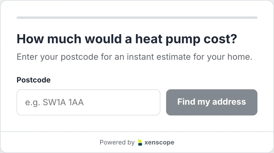 The Compact calculator asking for a postcode